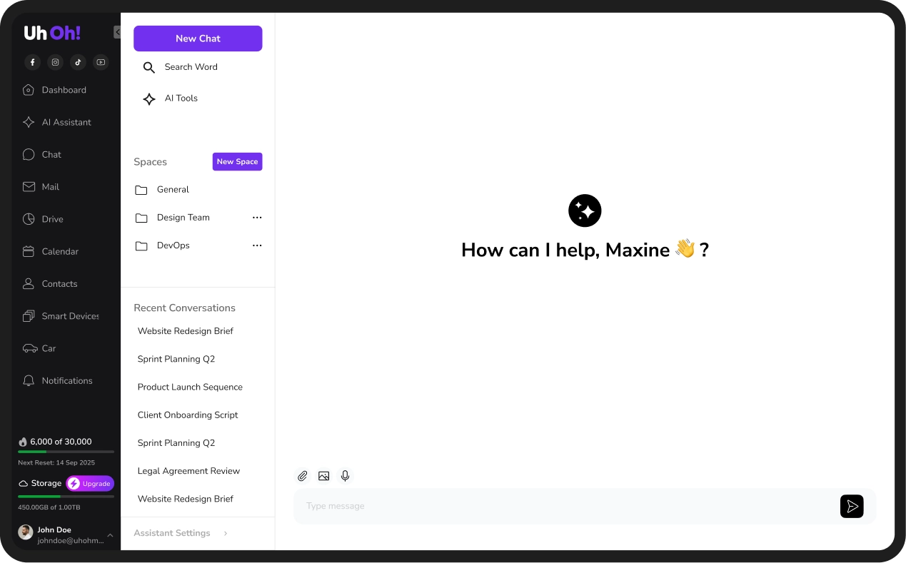 Assistant Welcome Screen